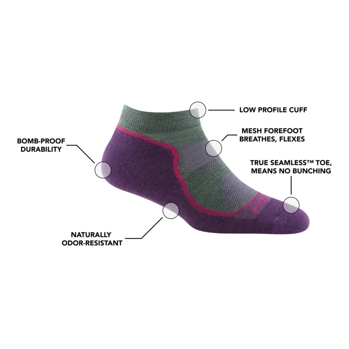 Buy ✨ Darn Tough Women's Light Hiker No Show Lightweight Hiking Sock Socks 🧨 5 Darn Tough Women's Light Hiker No Show Lightweight Hiking Sock Socks