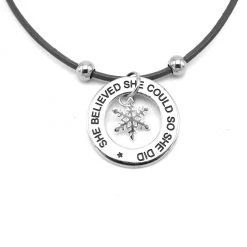 Lilo Collections'She Believed She Could' Snowflake Necklace