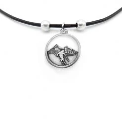 Lilo Collections Two Peaks Skier Necklace Accessories